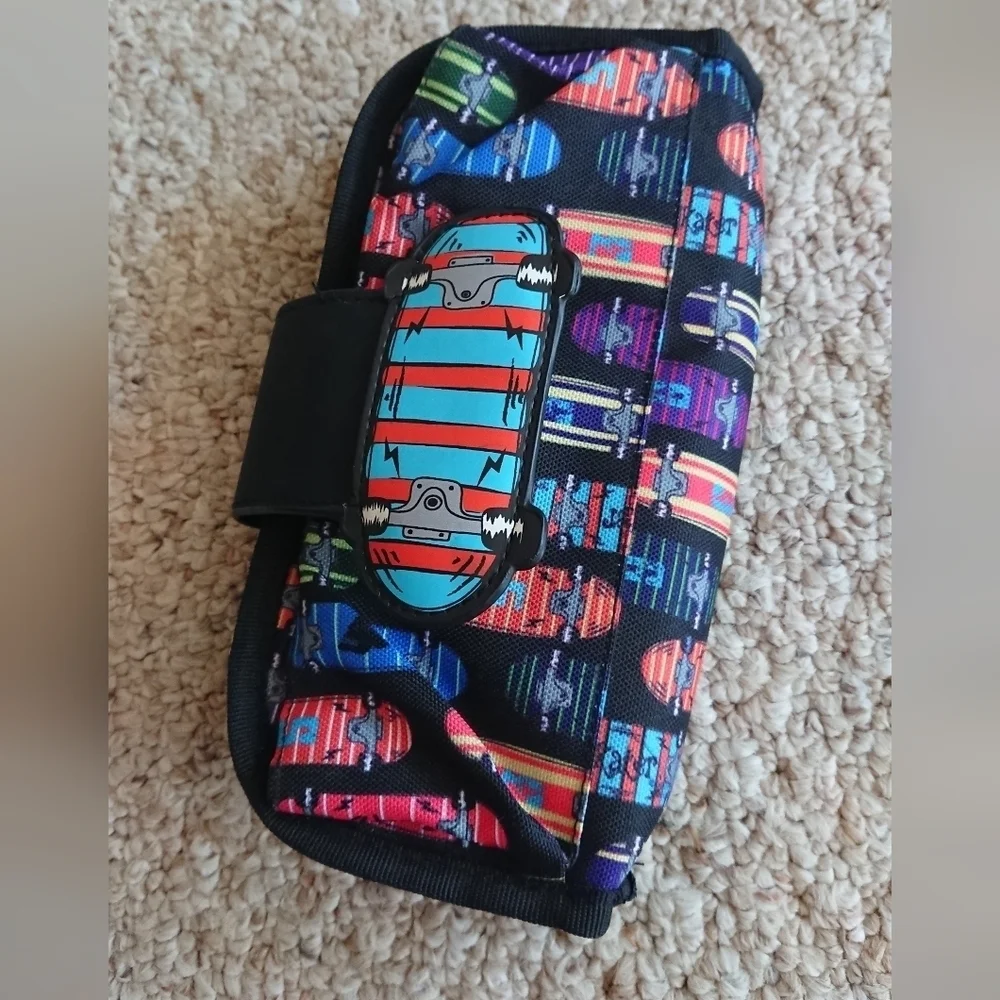 Pen+Gear Fashion Pencil Pouch, Black Skateboard